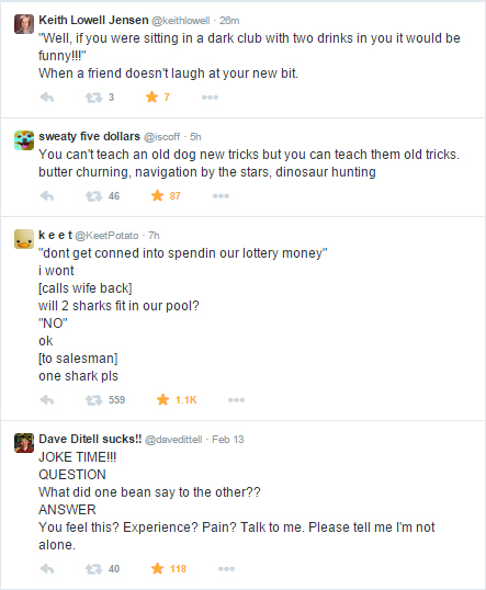 set of four tweets