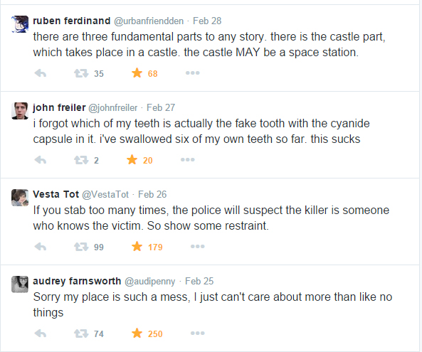 a selection of tweets